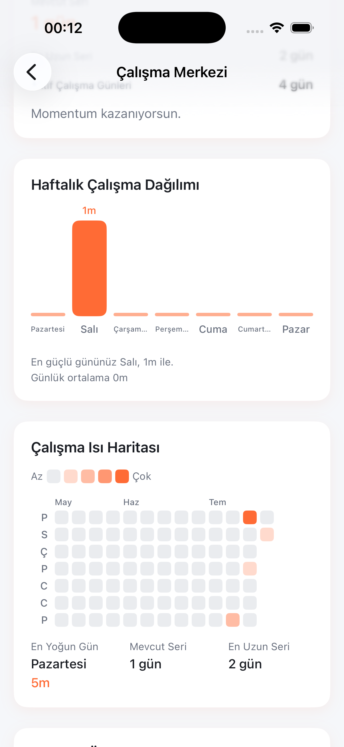 Korteks çalışma zamanlayıcısı — oturum süresi ve Live Activity